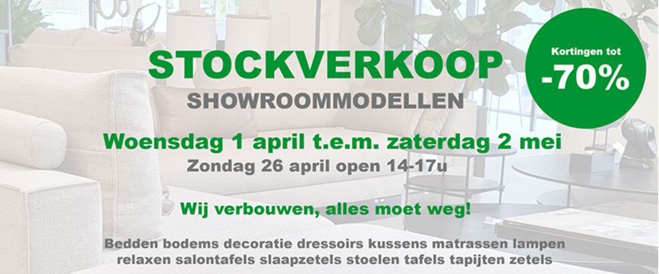 stockverkoop showroommodellen